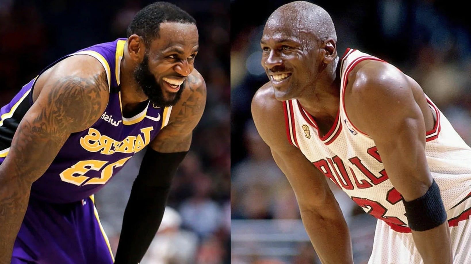 LeBron James (left) and Michael Jordan. (Photo: Courtesy Lakers Daily)