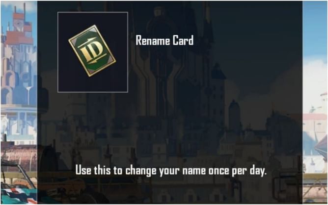 How to get Rename Card and change name in BGMI