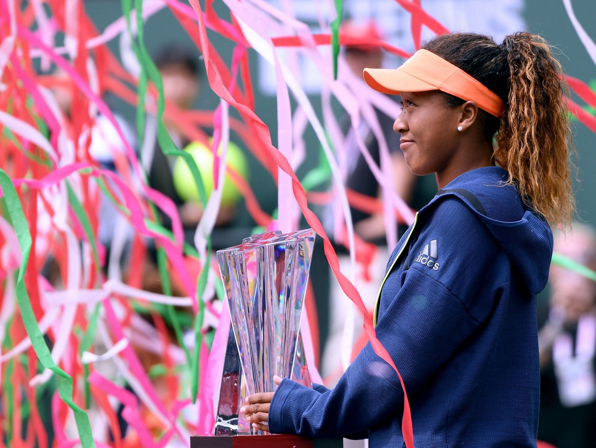 Osaka with the BNP Paribas Open trophy.