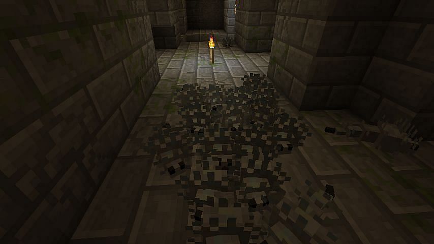 Hoard of silverfish in a stronghold (Image via Minecraft Wiki)