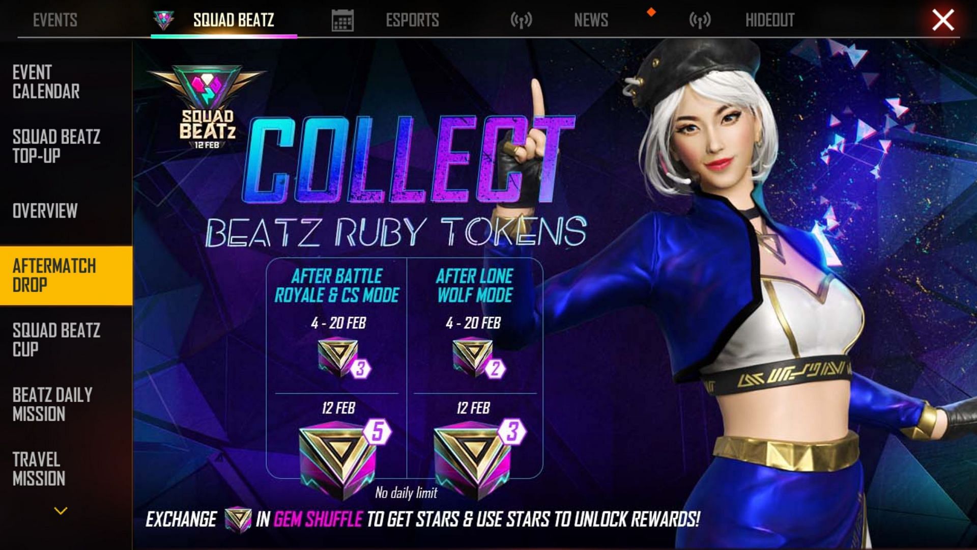 Playing matches rewards them with the tokens (Image via Garena)