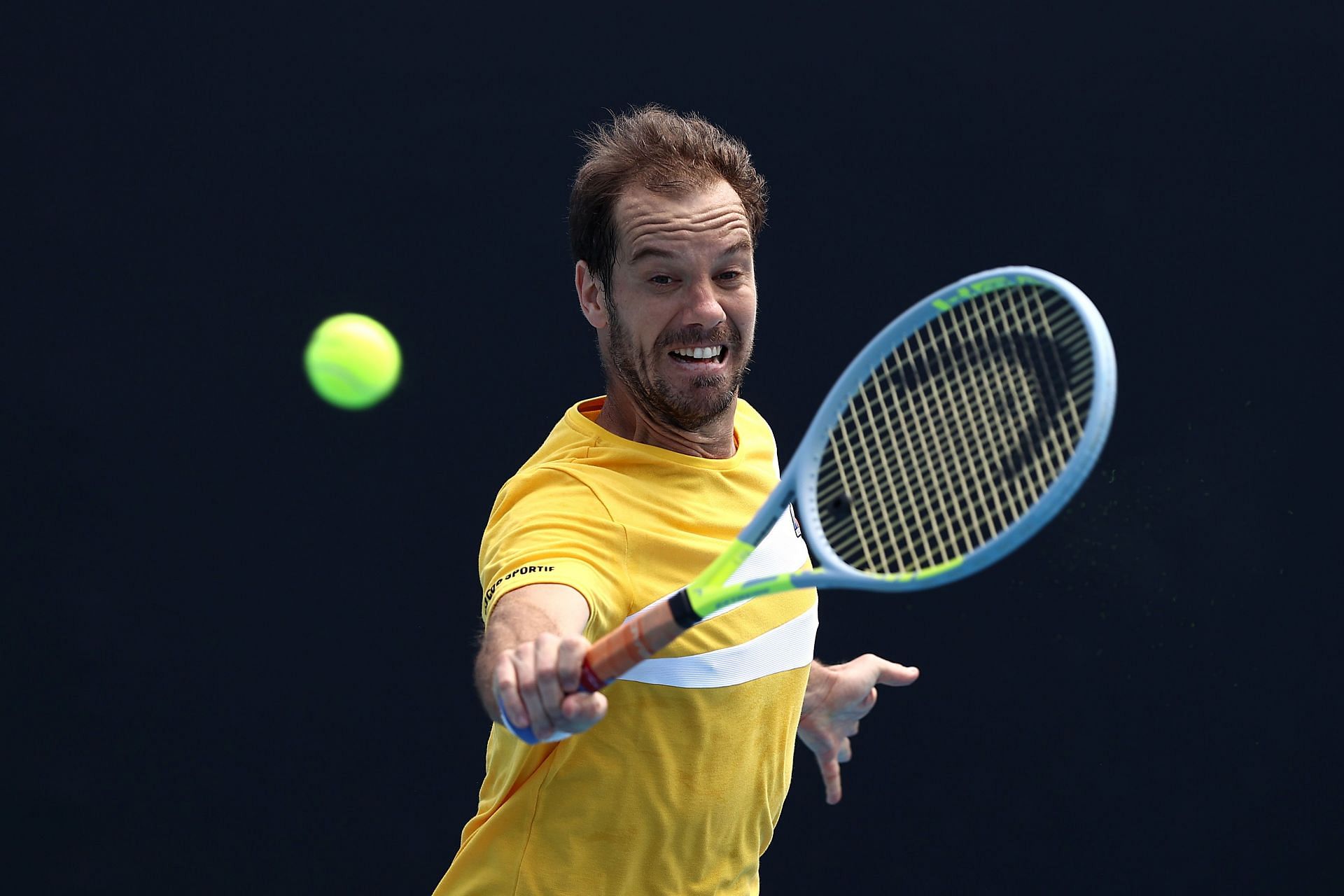 Richard Gasquet in action at 2022 Australian Open