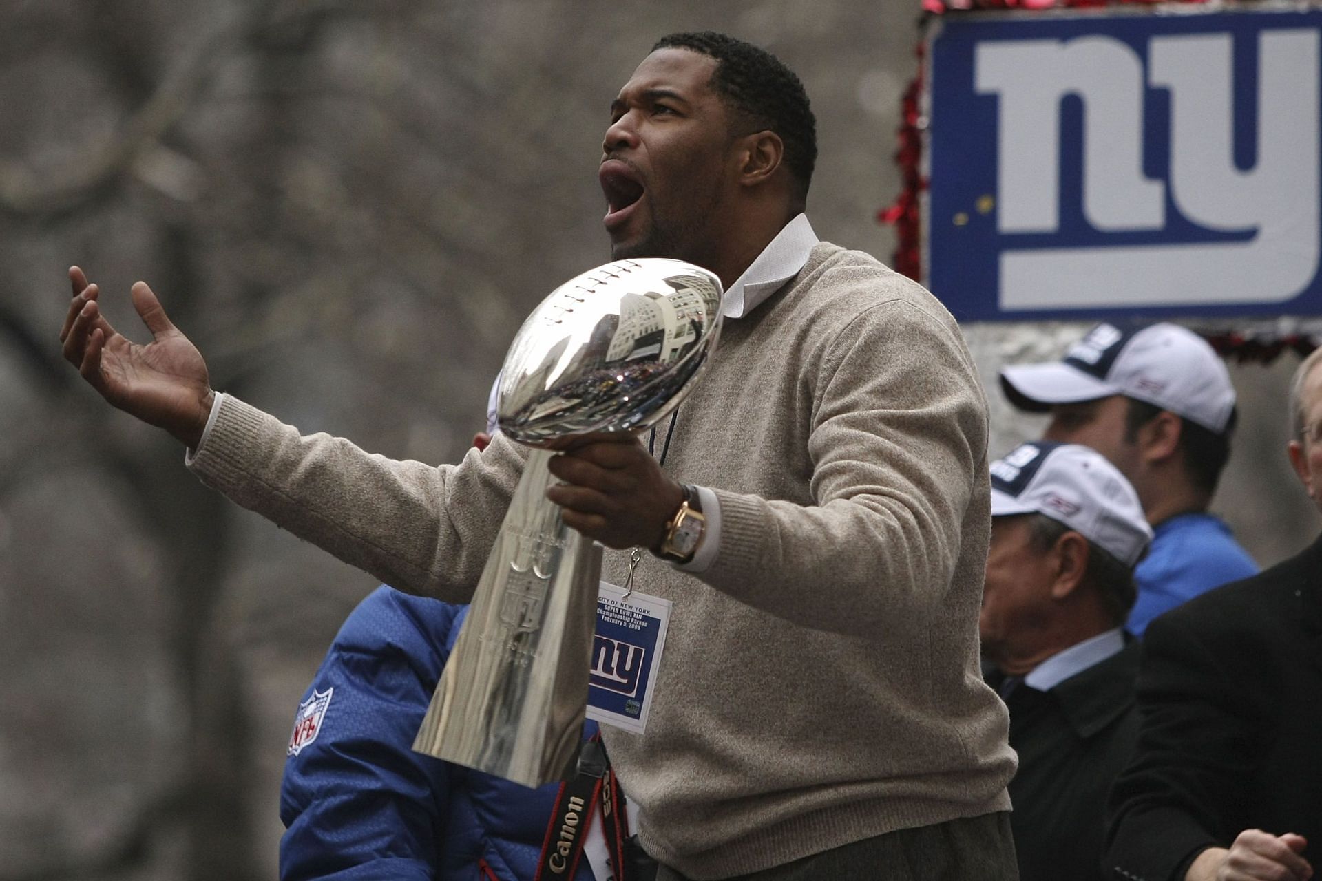 Michael Strahan at the New York Giants Victory Parade