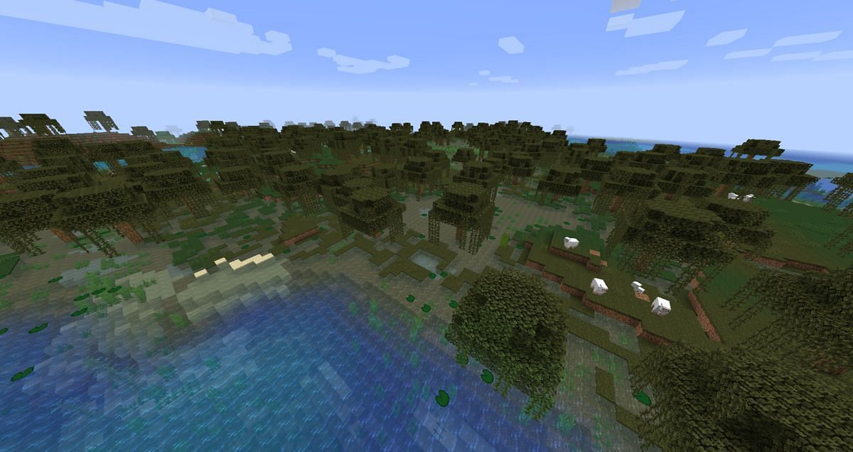 Swamp biome (Image via Minecraft Wiki)