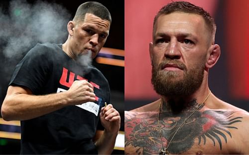 Nate Diaz (left); Conor McGregor (right)