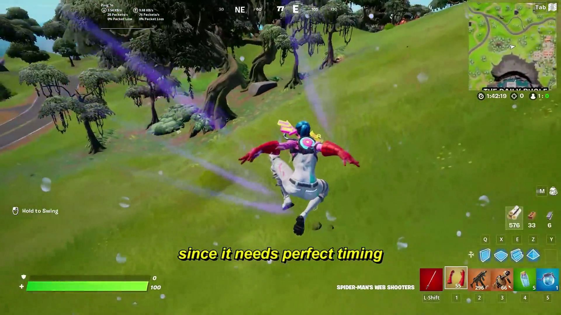 Once launched, use the mythic to swing around (Image via YouTube/GKI)