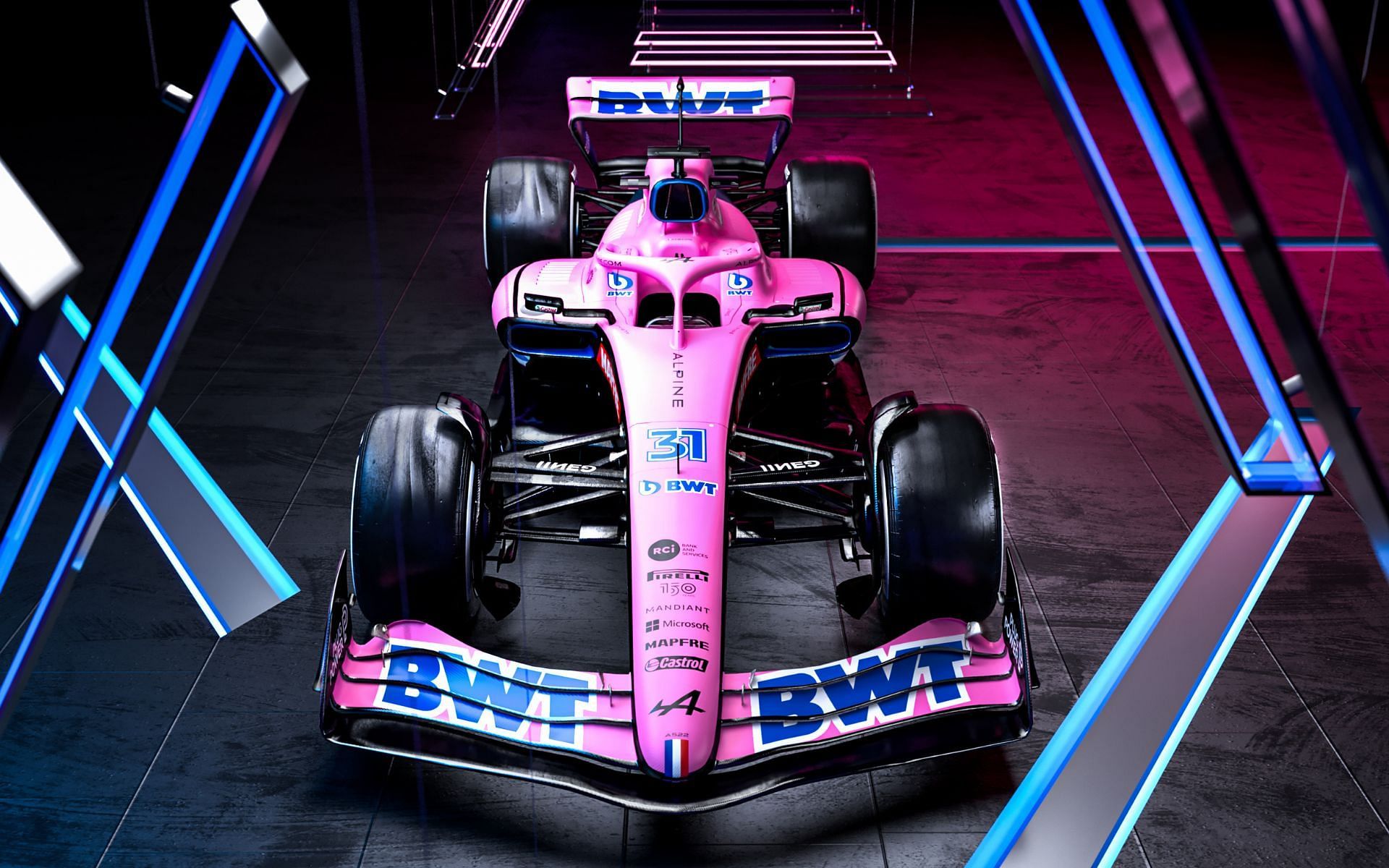 The Alpine A522 in BWT pink livery (Image courtesy: Twitter/AlpineF1)