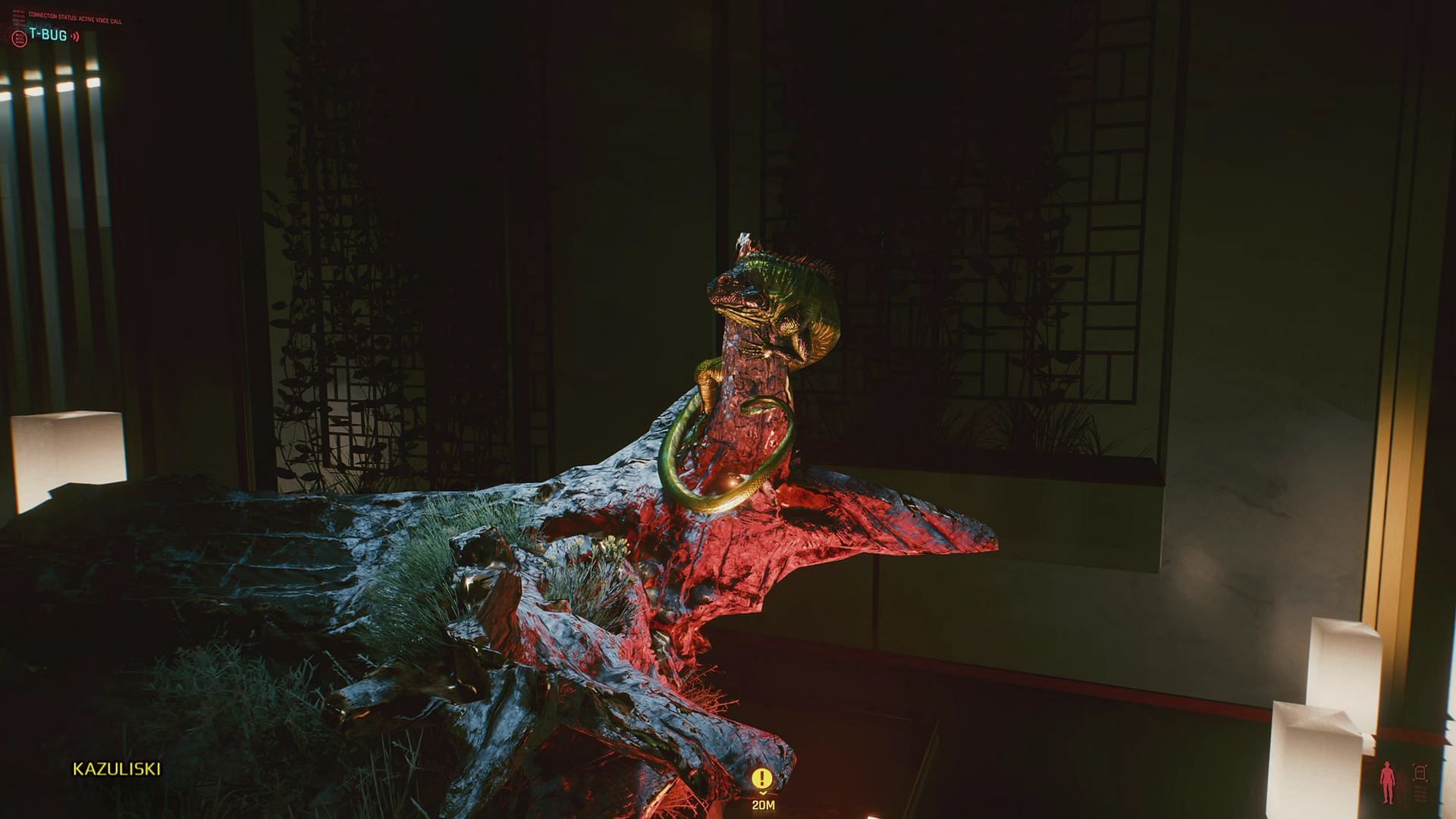 An iguana in Yorinobu Arasaka&rsquo;s suite (Image via CD Projekt Red)