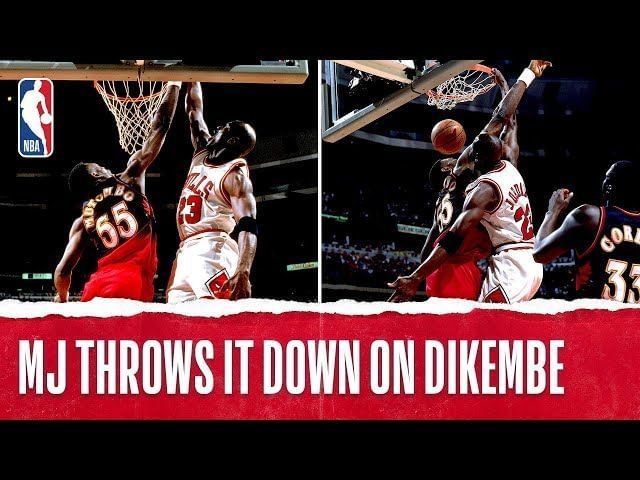 michael jordan dunking on dikembe mutombo