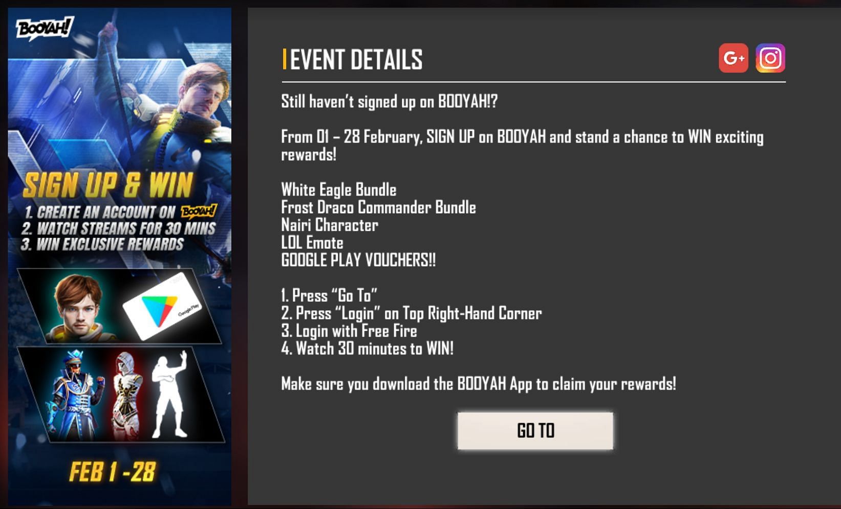 The event will be available until 28 February (Image via Garena)
