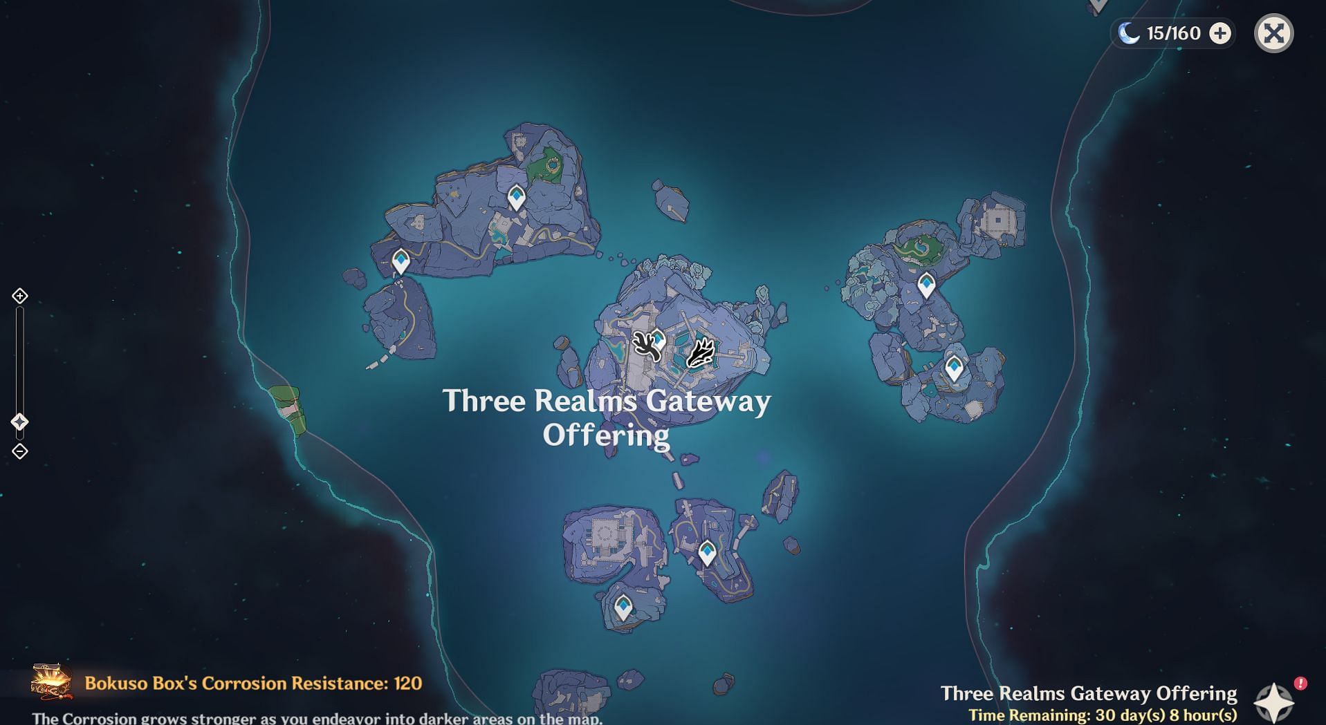 Three Realms Gateway Offering map (Image via Genshin Impact)