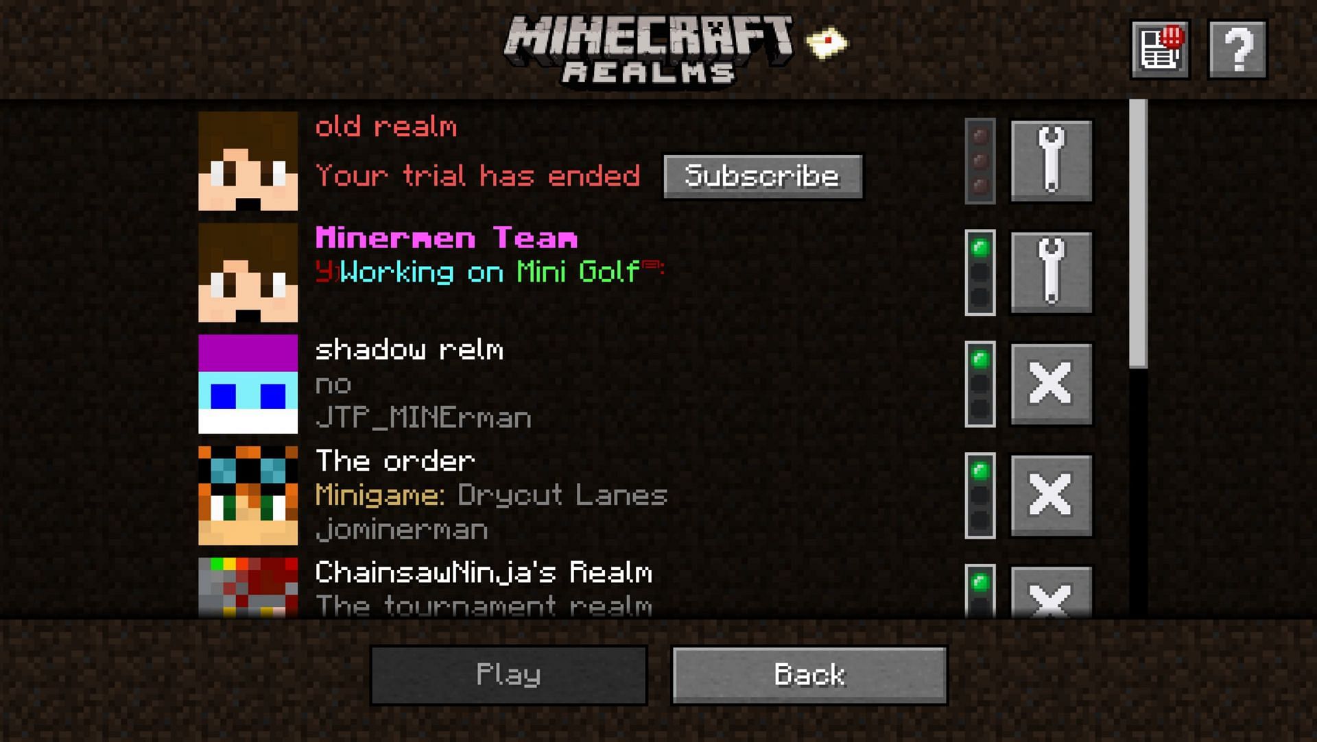 Loading of the Minecraft Realms menu has been accelerated (Image via Mojang)