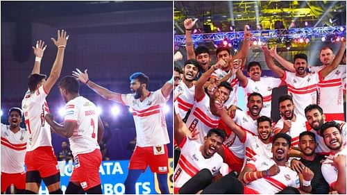 Kolkata Thunderbolts celebrate win against Chennai Blitz (Pic Credit: PVL)