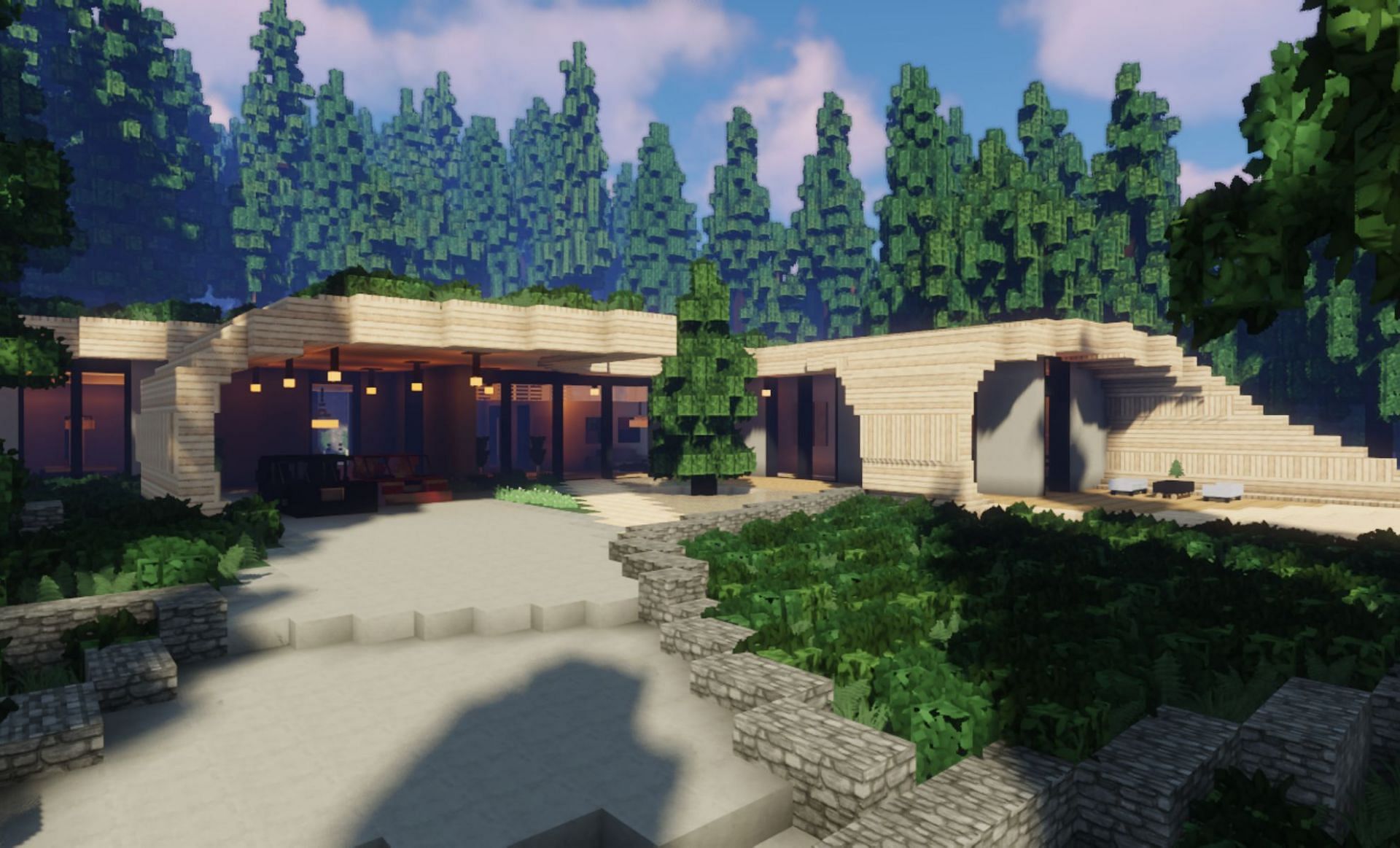 A Minecraft Redditor&#039;s beautiful house (Image via u/DOUGL4S1 on Reddit)