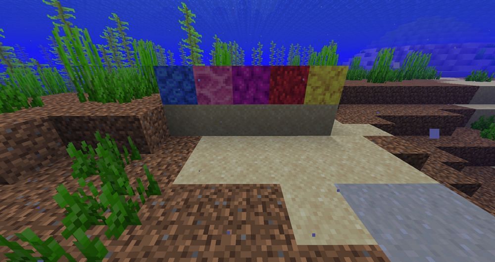 All variants of coral blocks in Minecraft (Image via Mojang)