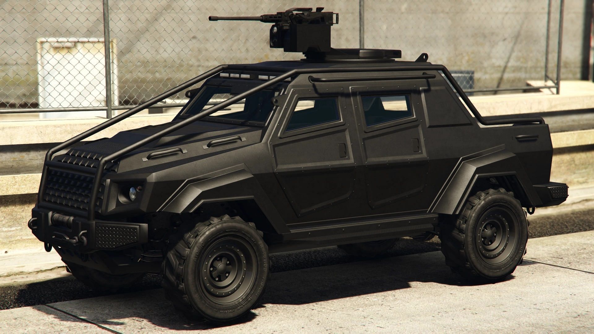 Insurgent Pick Up Custom, a weaponized armored vehicle (Image via GTA WiKi)
