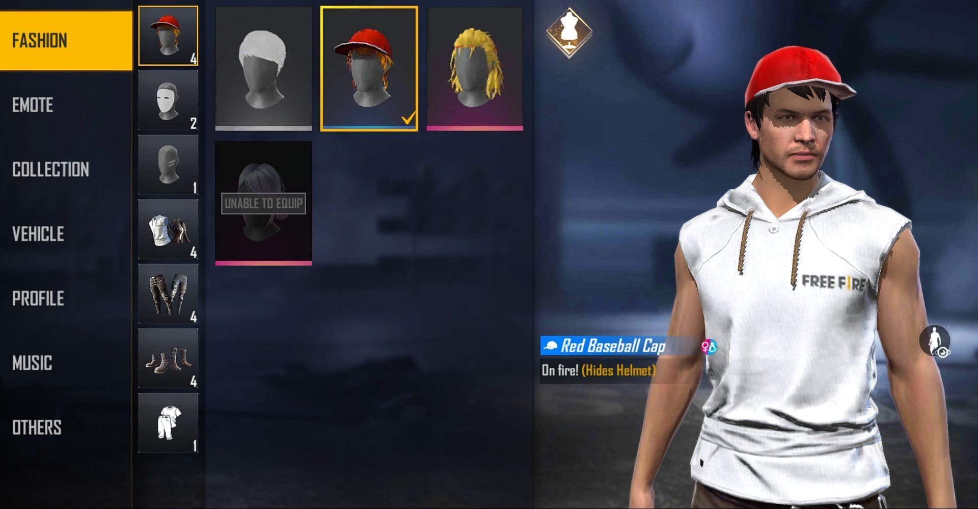 Red Baseball Cap was given to players in the Singapore server (Image via Garena)