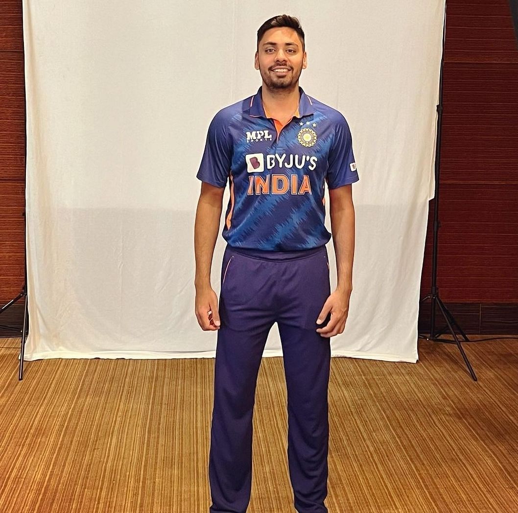Avesh Khan during a photoshoot session with the Indian team ahead of the West Indies ODIs [Credits: Instagram]