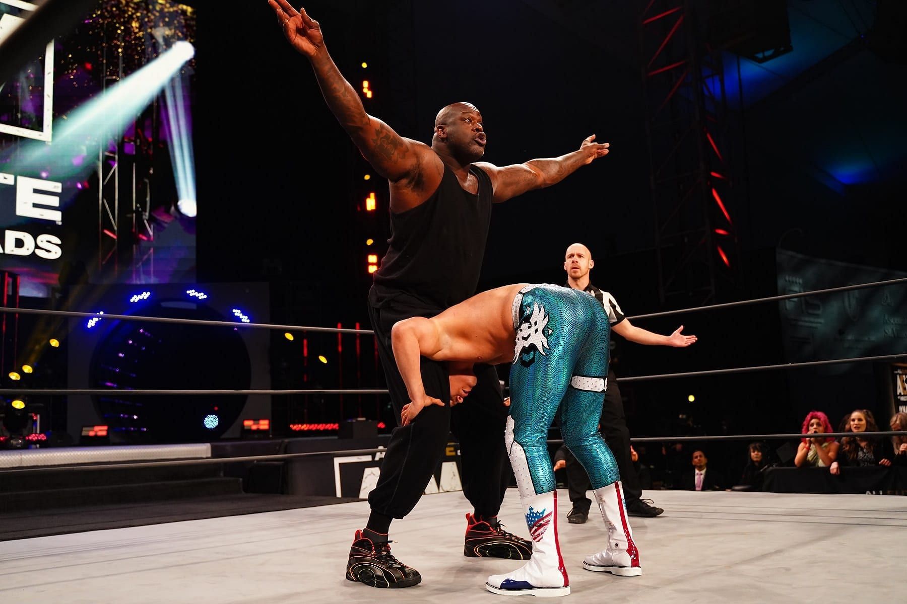 Shaquille O&#039;Neal in AEW. (Photo: Courtesy of Wrestling Inc.)