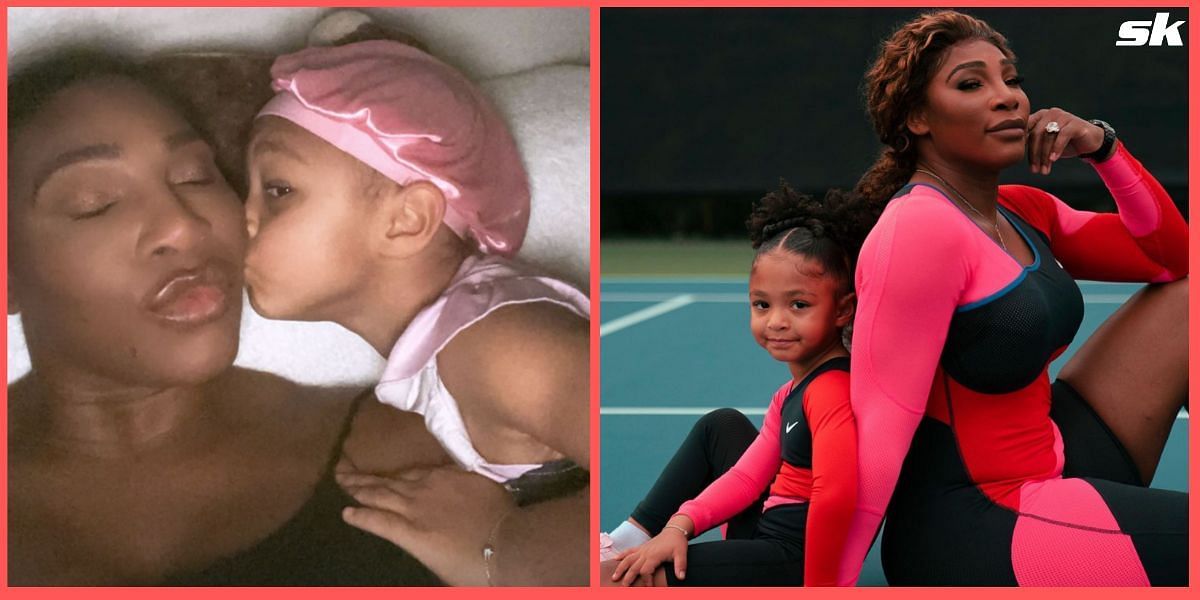 Serena Williams with her daughter Olympia