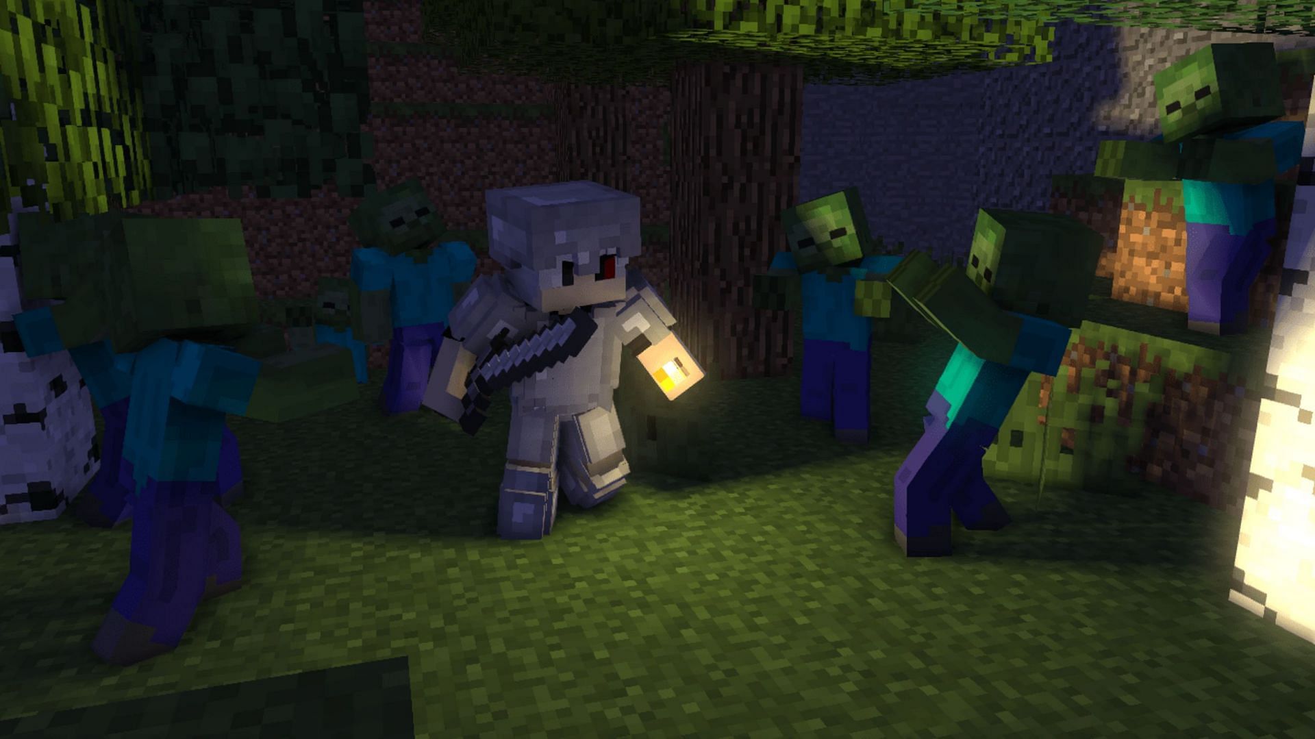 Zombies and skeletons are very common undead mobs (Image via Mojang)