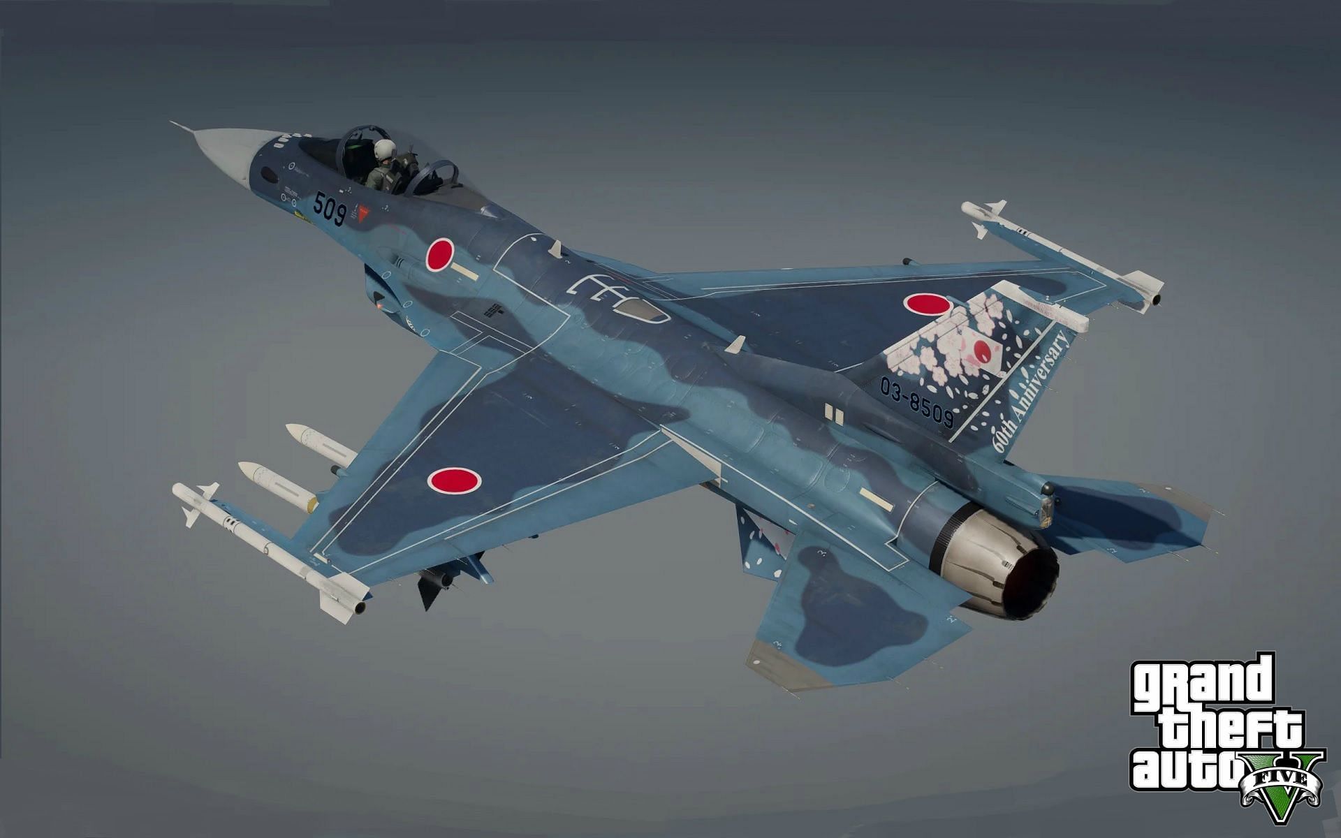 The Mitsubishi F-2A as an add-on jet fighter in GTA 5 (Image via GTA5-Mods.com)