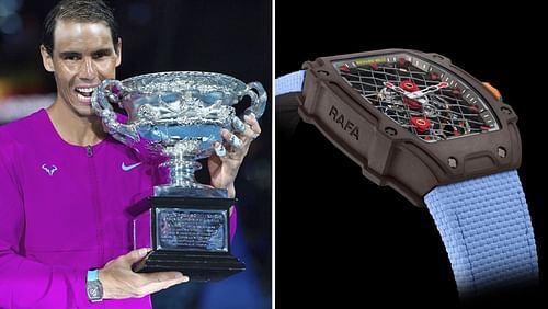 Rafael Nadal wore a $1 million Richard Mille watch while breaking another record. (Image via Instagram)