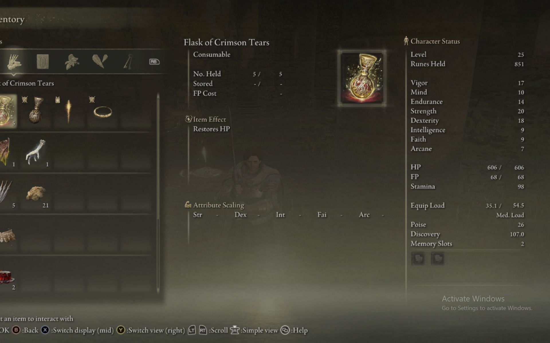The crimson flask gives players health. (Image via FromSoftware)