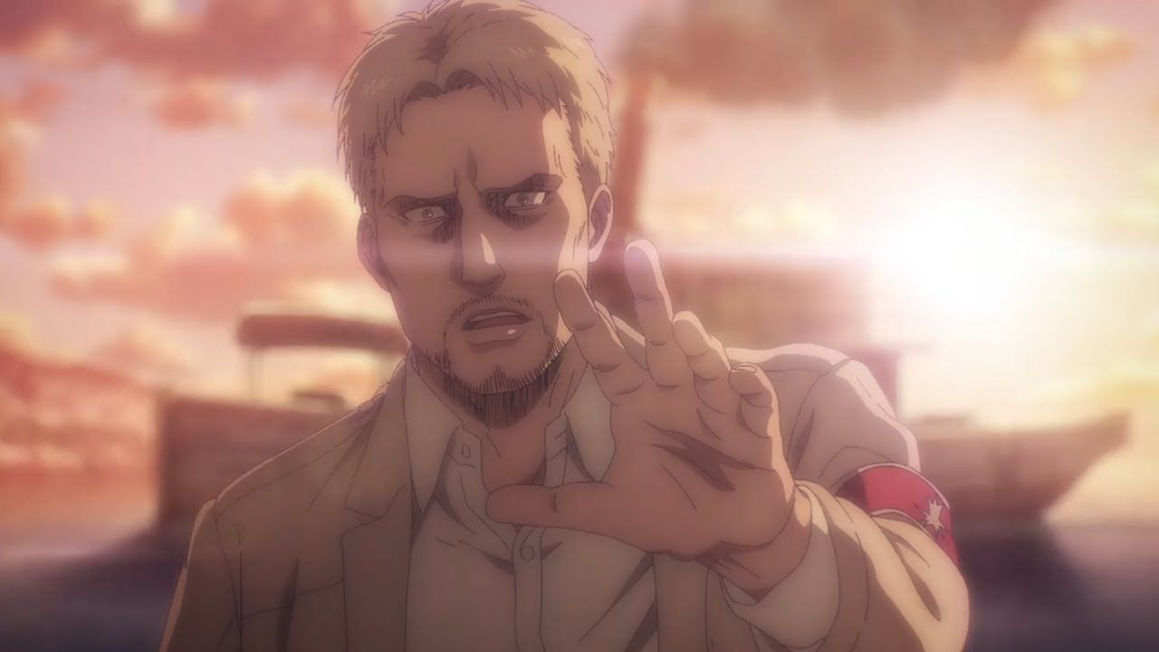 Reiner as seen in the anime&#039;s fourth season. (Image via MAPPA Studios)