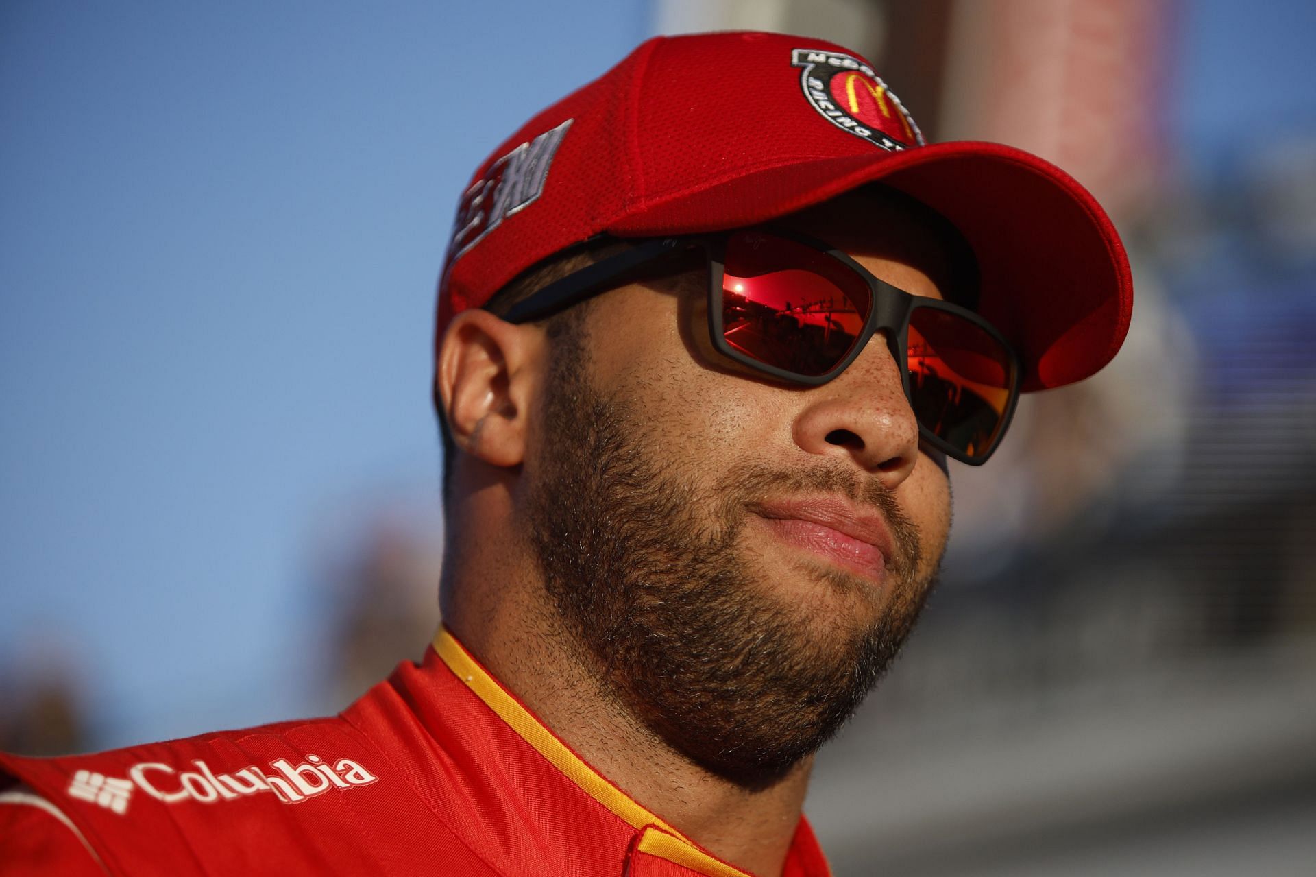 Bubba Wallace attends practice for NASCAR Cup Series 64th Annual Daytona 500 (Photo by Sean Gardner/Getty Images)