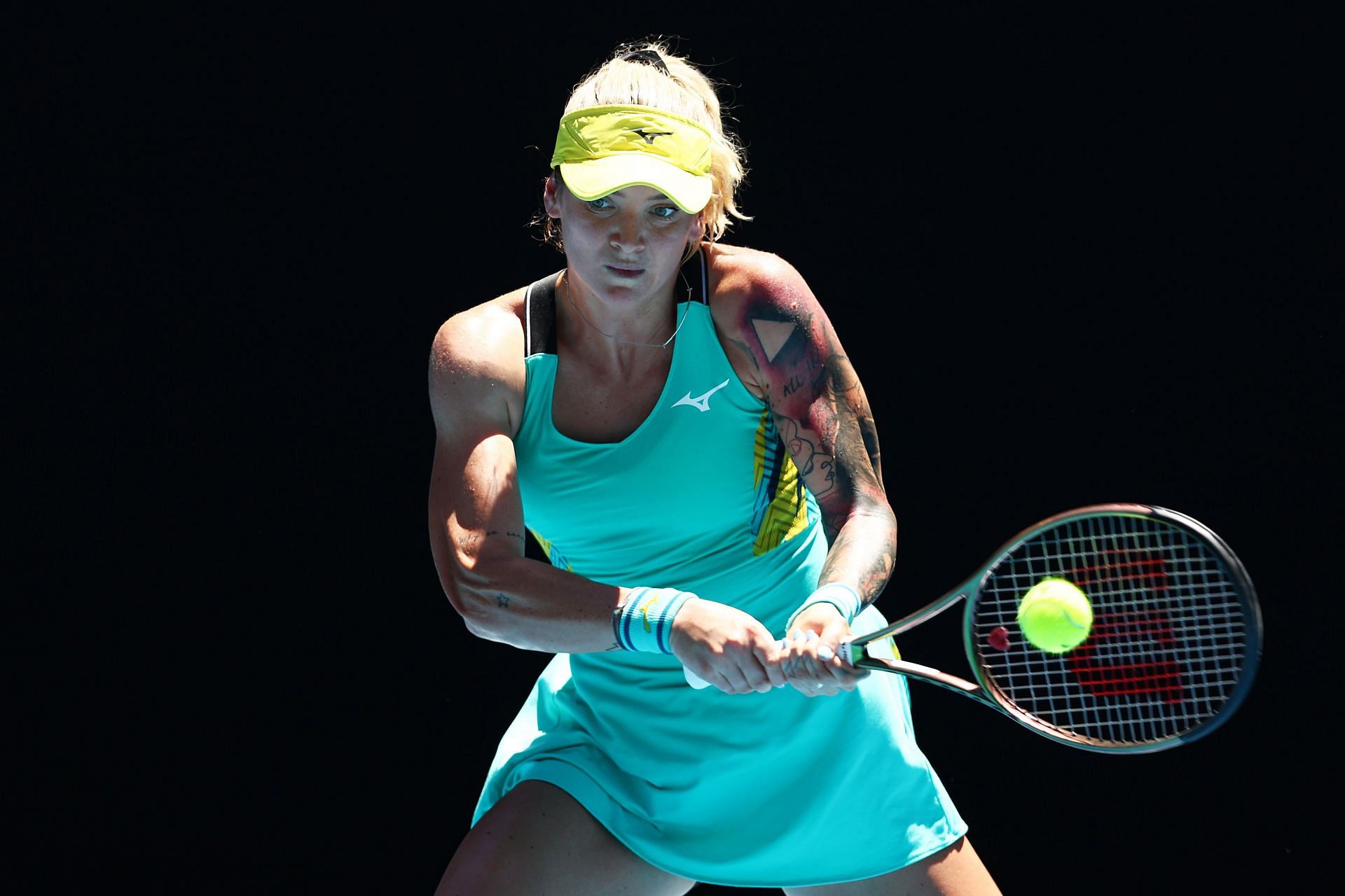 Tereza Martincova in action at 2022 Australian Open