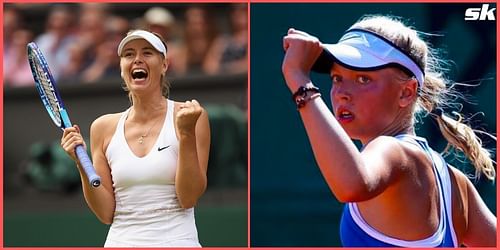 Maria Sharapova (L) and Brenda Fruhvirtova