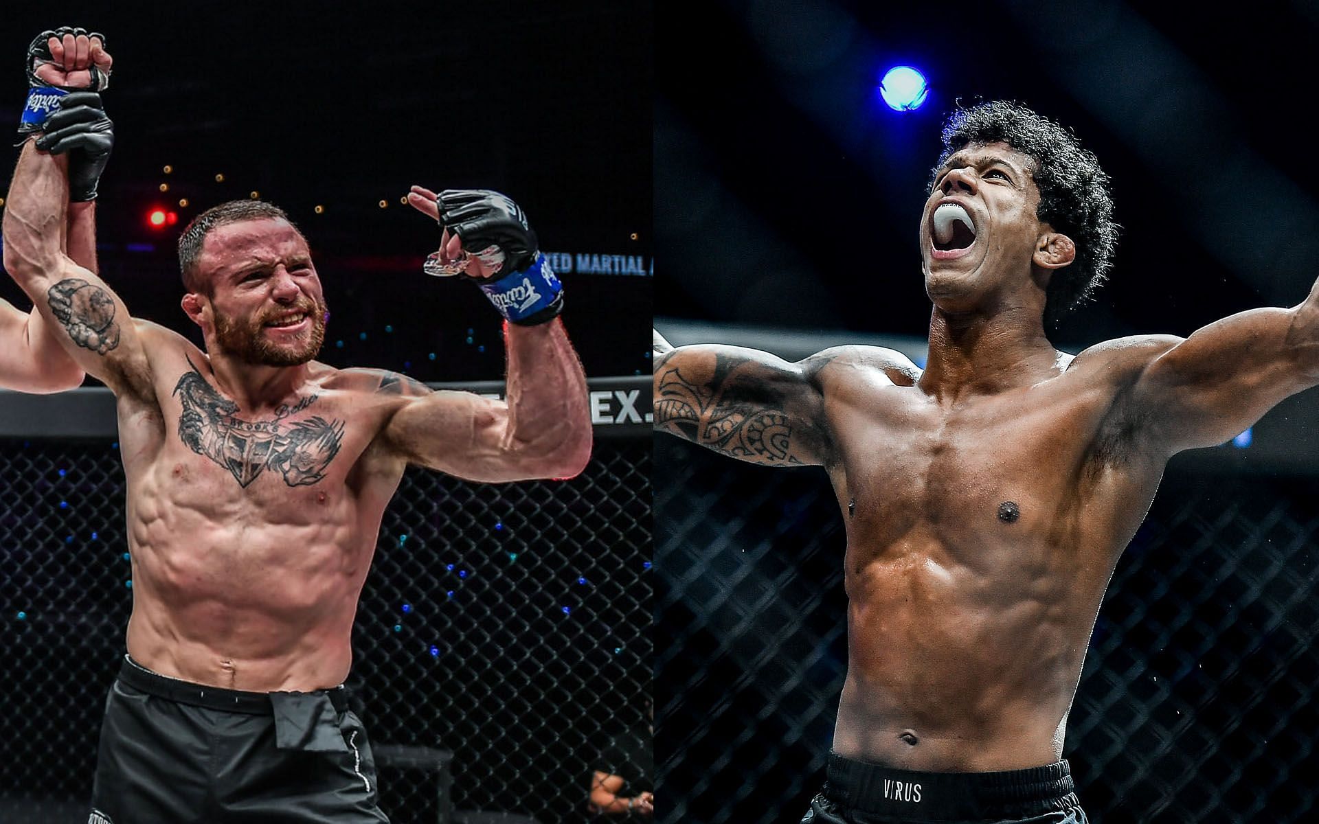 Adriano Moraes (Right) fires back Jarred Brooks (Left) for telling a one-sided story. | [Photos: ONE Championship]