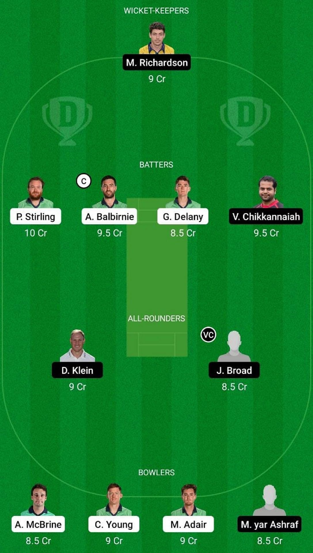 IRE vs GER Dream11 Fantasy Suggestion #2