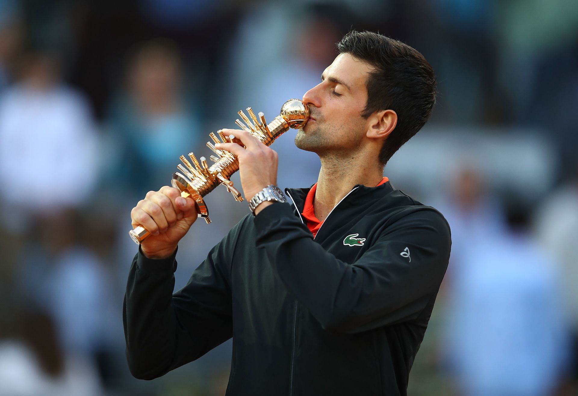 Novak Djokovic with the Mutua Madrid Open 2019 title