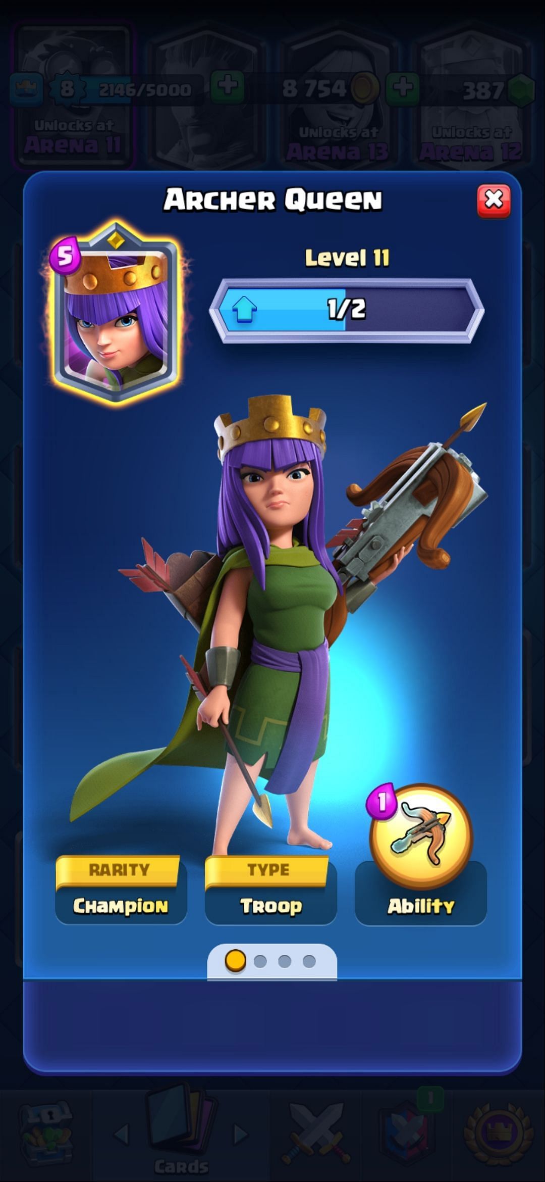 The Archer Queen in Clash Royale (Image via Supercell)