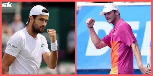 Matteo Berrettini (L) and Tommy Paul.