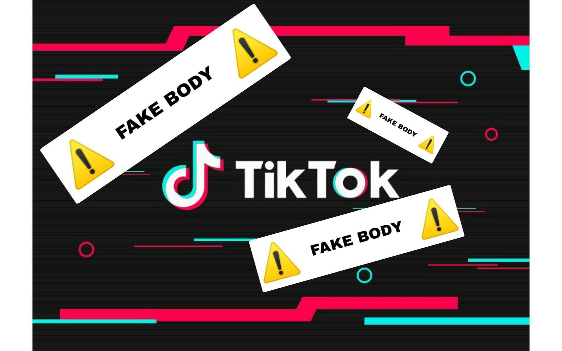 Users are using the tag &#039;fake body&#039; to save their videos from being deleted (Image via Facebook/TikTok and Sportskeeda)