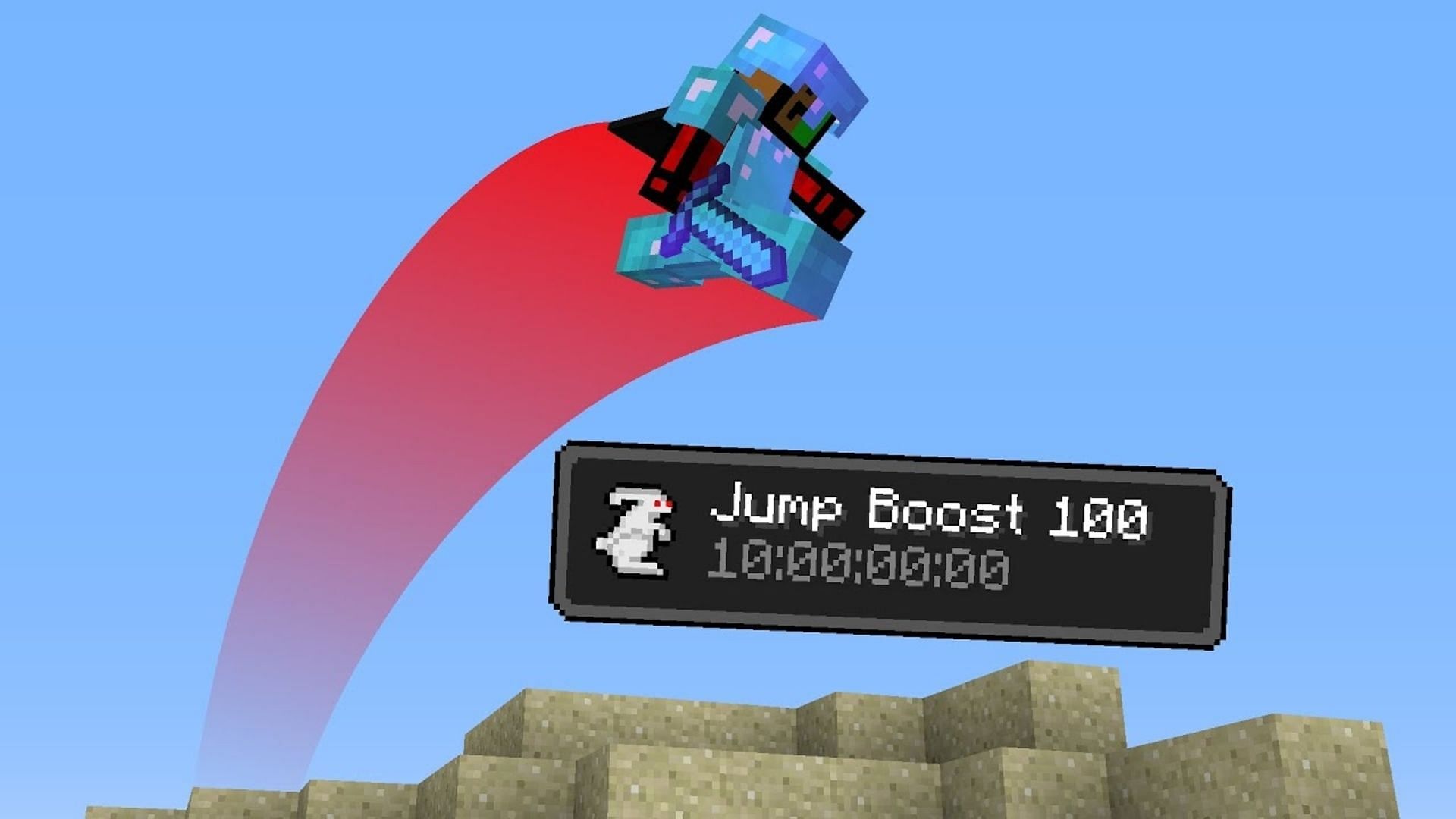 Jump Boost can make terrain traversal much easier (Image via Mojang)