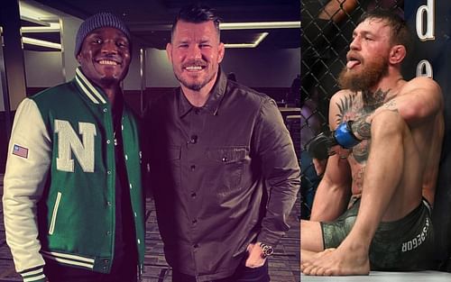 Kamaru Usman and Michael Bisping (left); Conor McGregor (right) [Photo via @mikebisping on IG]