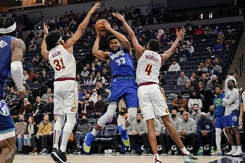 The visiting Minnesota Timberwolves will have a rematch with the Cleveland Cavaliers on Monday. [Photo: Star Tribune]