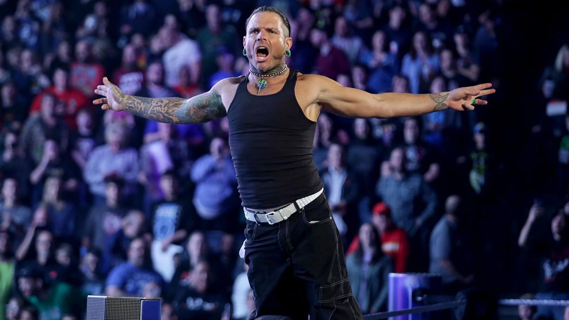 Jeff Hardy posing at a WWE event in 2009
