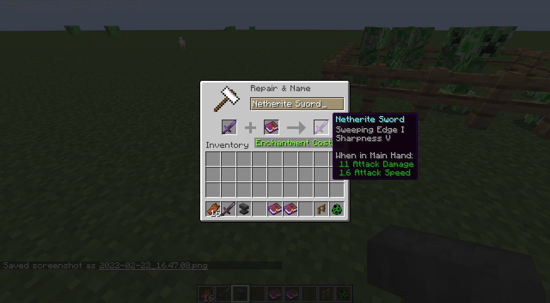 It can be combined with others like sharpness, bane of arthropods, smite, etc (Image via Minecraft)