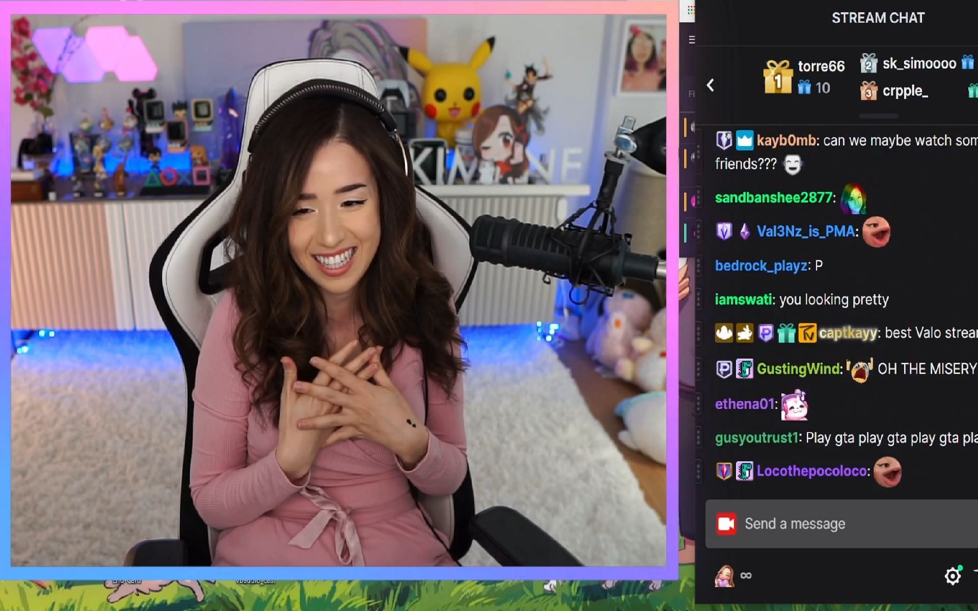 Pokimane has a message for her audience regarding award shows (Images via Pokimane/Twitch)