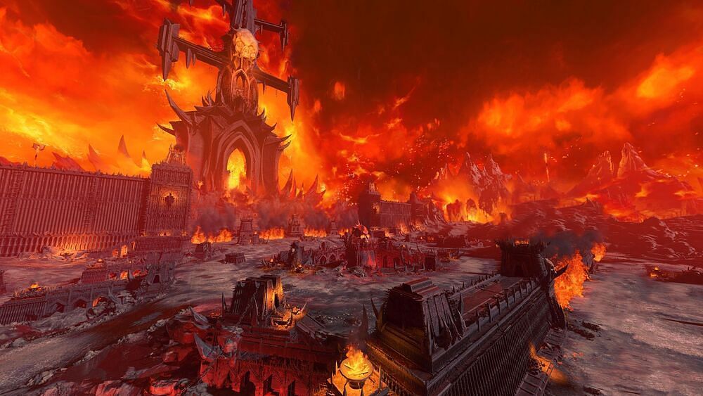Khorne&#039;s Brass Citadel is the goal in his Realm of Chaos for Total War: Warhammer III (Image via SEGA/Creative Assembly)