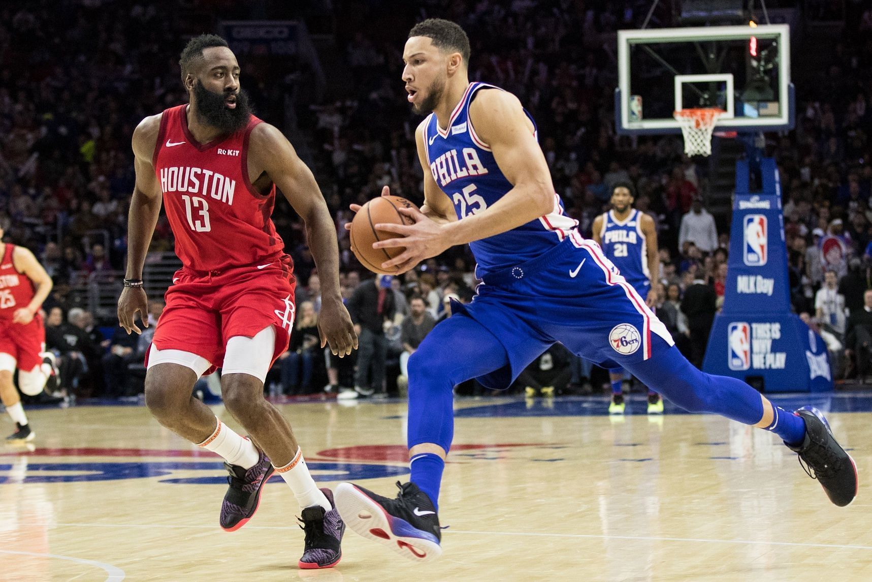 James Harden and Bill Simmons go head to head (Photo Credit Bill Streicher-USA TODAY Sports)