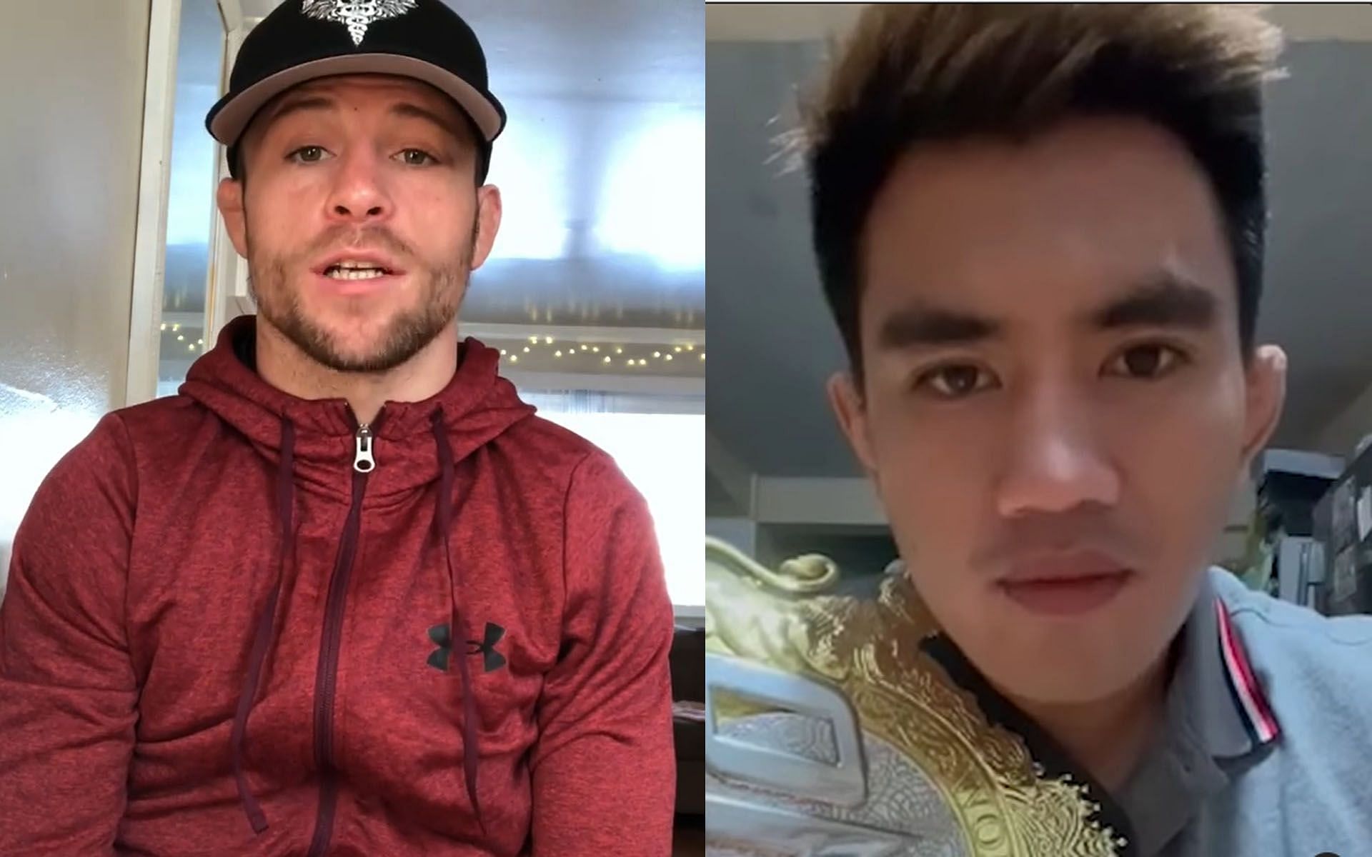 Jarred Brooks (Left) invites Joshua Pacio (Right) to a fight in ONE X. | [Photos: Jarred Brooks&#039; Instagram/ONE Championship&#039;s Instagram]