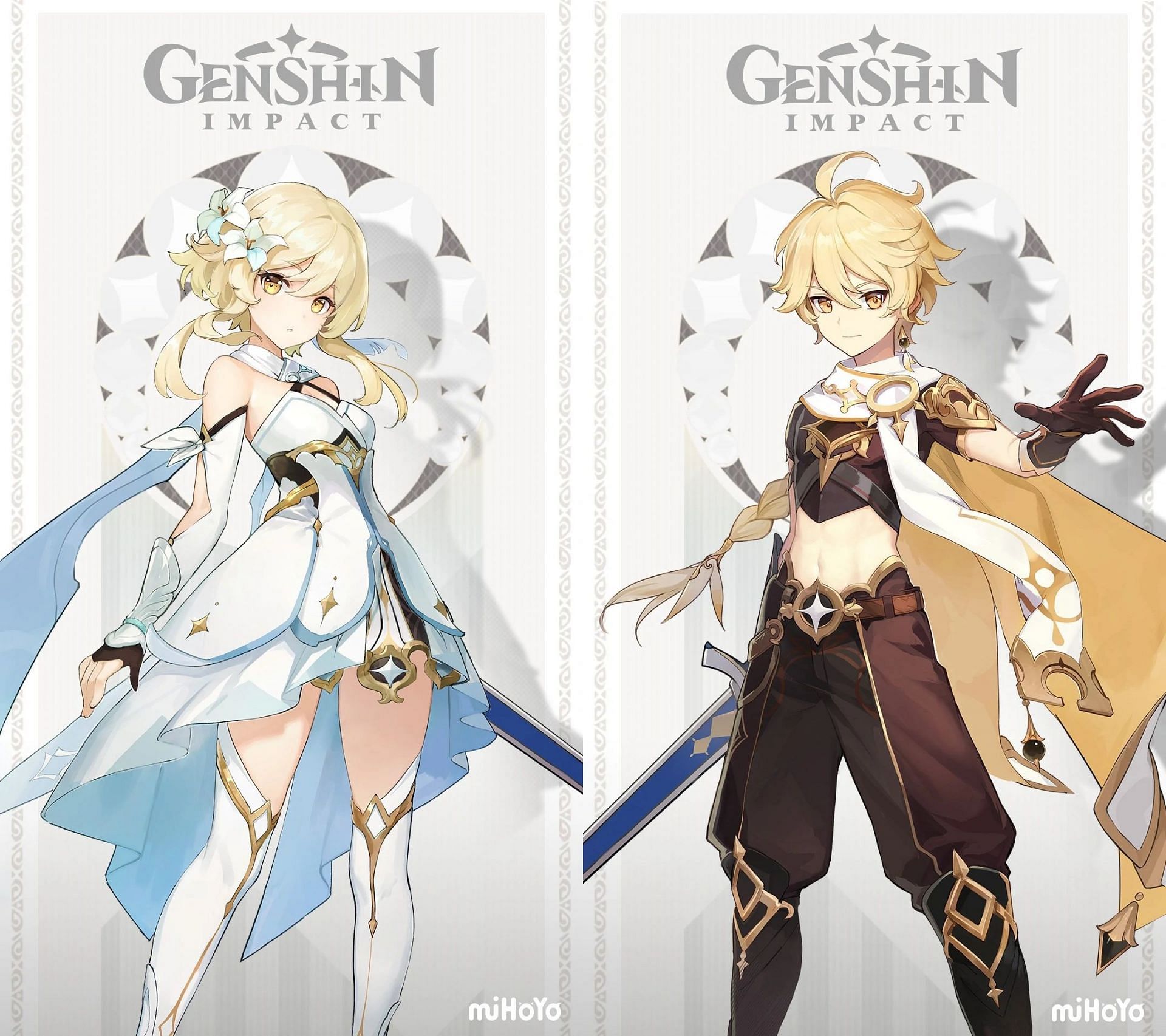 Lumine and Aether can are the official names for these Travelers (Image via miHoYo)