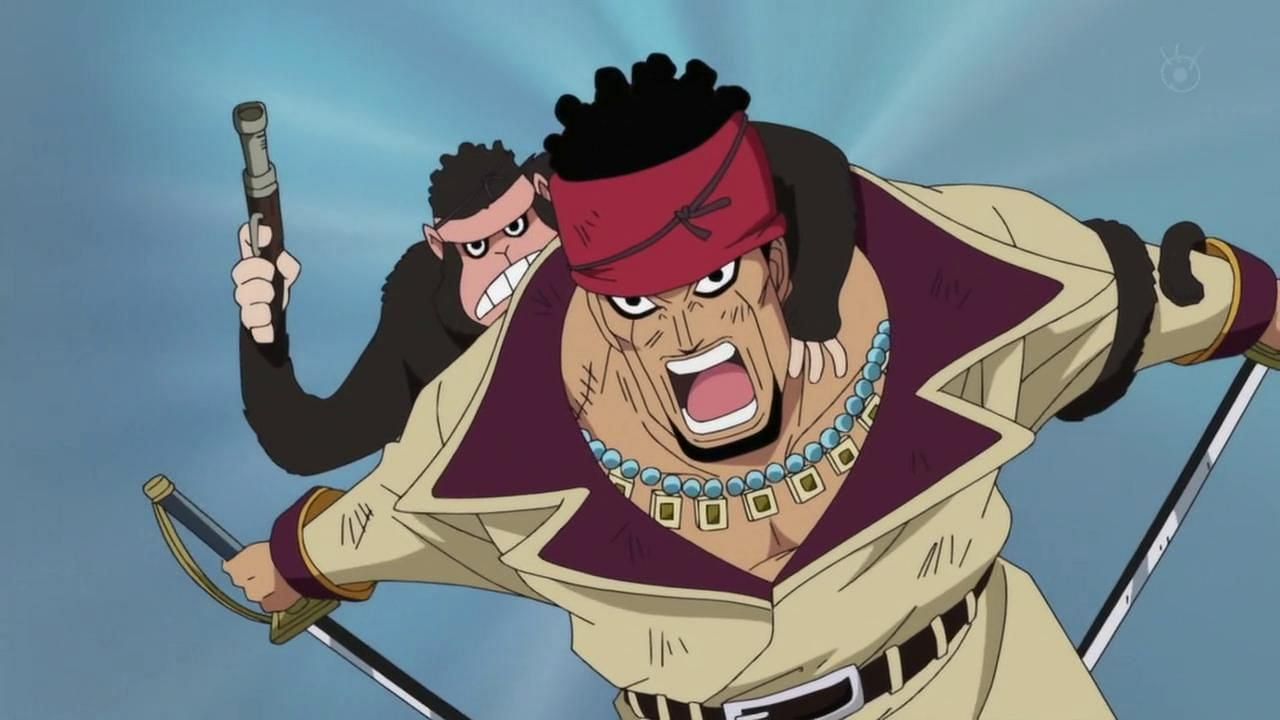 Doma seen fighting with his monkey companion (Image via Toei Animation)