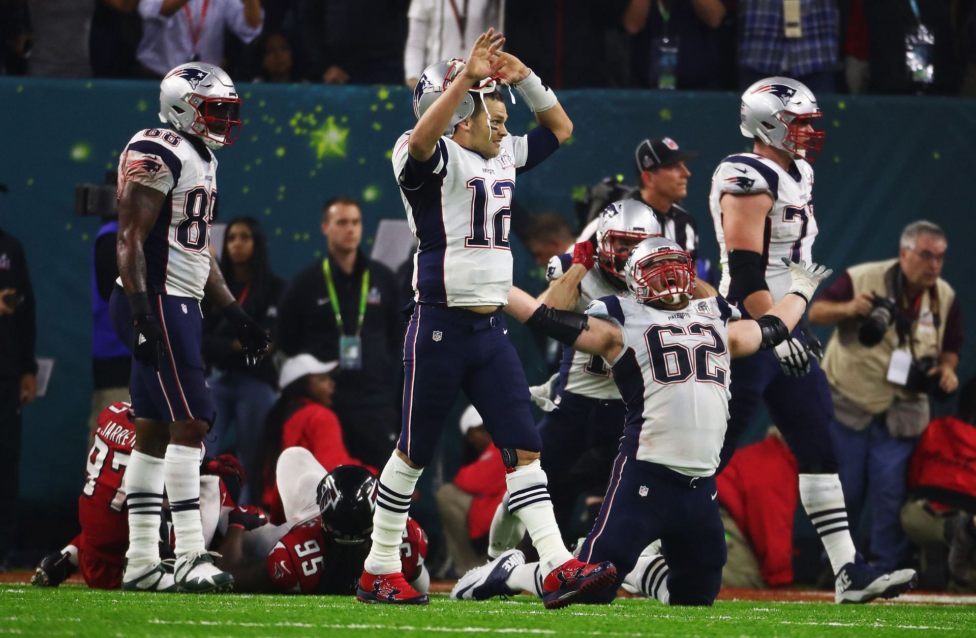 New England Patriots celebrating victory